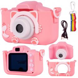 Skaitmeninis rožinis fotoaparatas vaikams  “ Katinėlis”